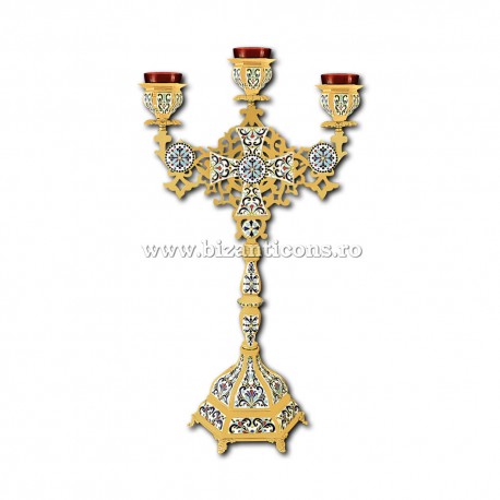 Candela masa 3 brate - electrica - aurita email X47-382E Candela masa 3 brate - electrica - aurita email X47-382E