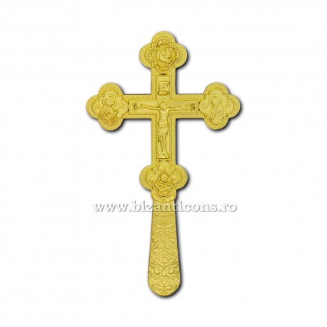 CRUCE Bin. 21,5cm - aurie - medalioane icoana D101-8Au CRUCE Bin. 21,5cm - aurie - medalioane icoana D101-8Au