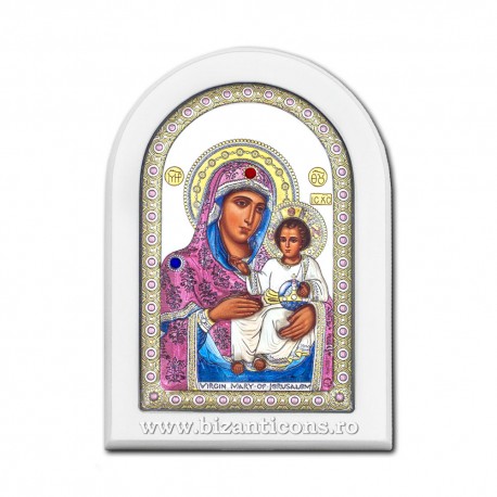 Icoana Ag925 lemn alb MD Jerusalem 10x14 PW30-006 Icoana Ag925 lemn alb MD Jerusalem 10x14 PW30-006