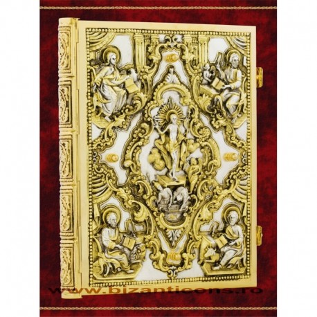 Evanghelie aurita si argintata, basorelief Evanghelie aurita si argintata, basorelief