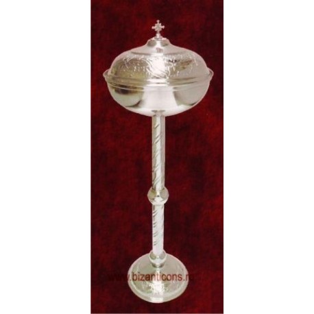 Vas Anafora Gravat, Inox, cu picior. Vas Anafora Gravat, Inox, cu picior.