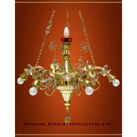 POLICANDRU bronz aurit si argintat - 7 bec M258-01 POLICANDRU bronz aurit si argintat - 7 bec M258-01
