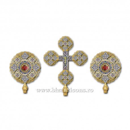 SET 2 Heruvimi + Cruce aurit email cu pietre - X33-265 / 27-139 SET 2 Heruvimi + Cruce aurit email cu pietre - X33-265 / 27-139